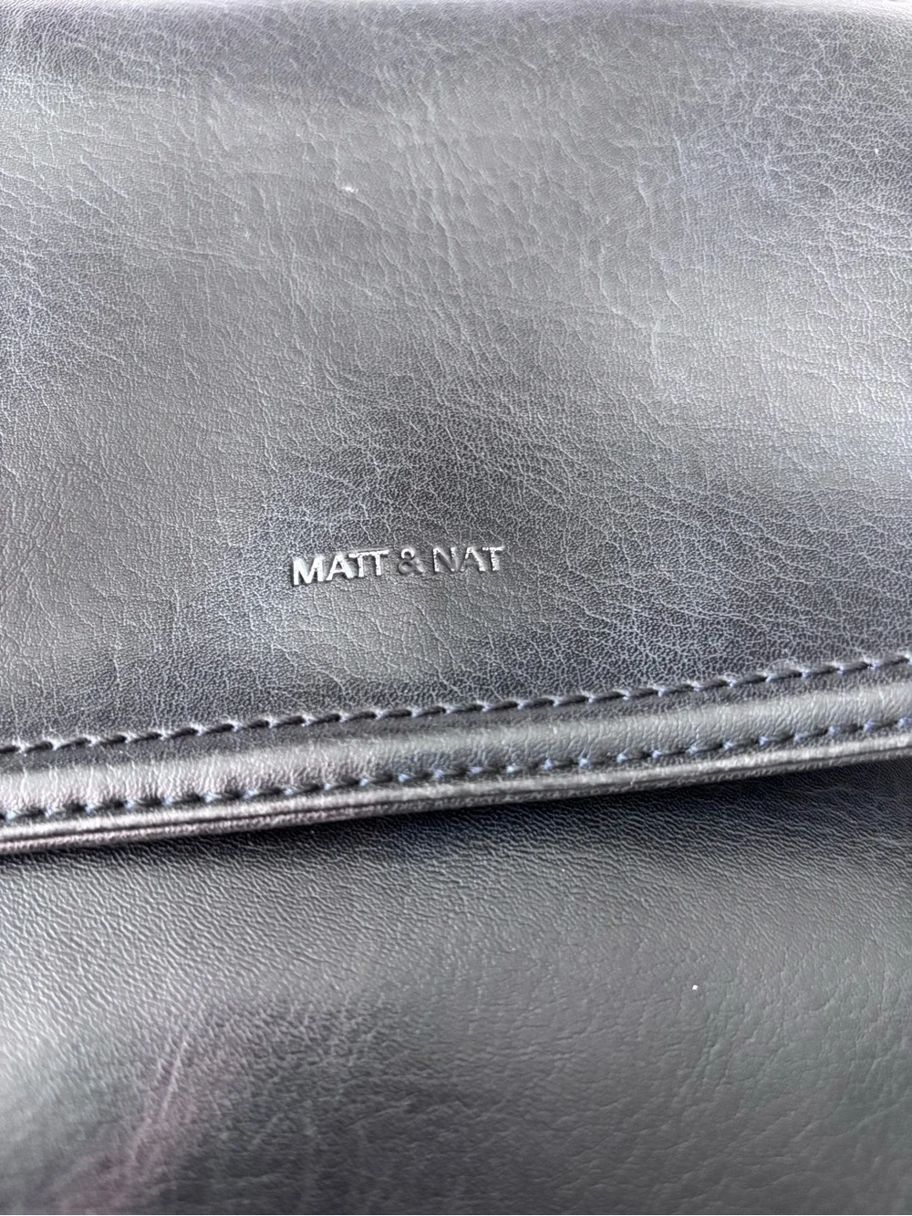 Matt & Nat Black Leatherette Backpack - Minimal Bag
